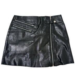 4SI3NNA Faux Leather Moto Mini Skirtsize Small